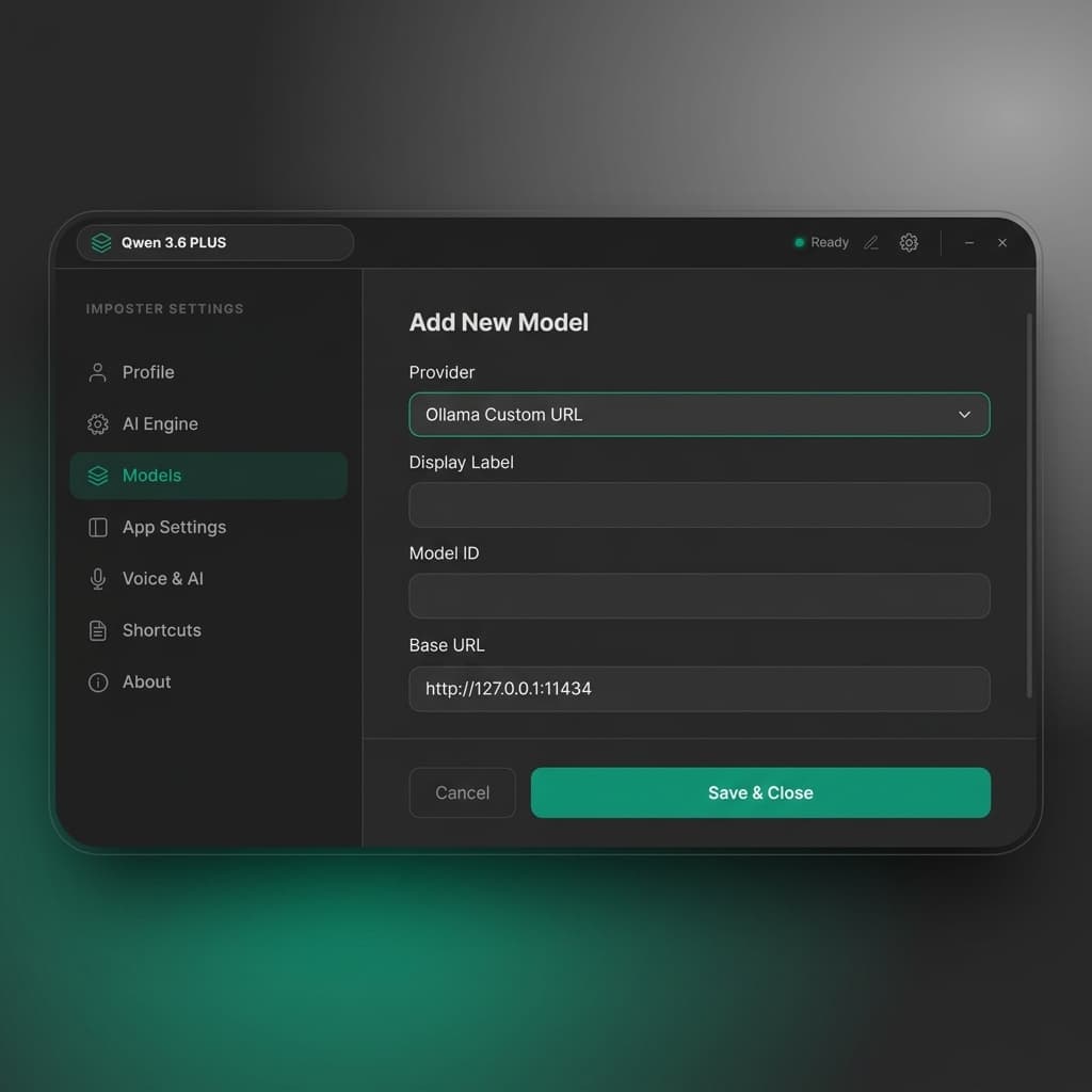 Imposter Settings - Add Model with OpenRouter